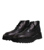 Dolce & Gabbana Black Leather Lace Up Ankle Boots Shoes