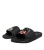 Dolce & Gabbana Black Divers Leather Flats Slides Sandals Beachwear Shoes