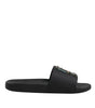 Dolce & Gabbana Black Divers Leather Flats Slides Sandals Beachwear Shoes