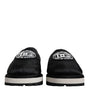 Dolce &amp; Gabbana Black Nylon Quilted Logo Patch Sandals Slides Shoes