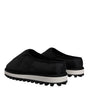 Dolce &amp; Gabbana Black Nylon Quilted Logo Patch Sandals Slides Shoes