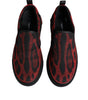 Dolce & Gabbana Red Black Leopard Cotton Men Low Top Sneakers Shoes