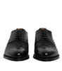 Dolce & Gabbana Black Leather Derby Wingtip Lace Up Formal Dress Shoes