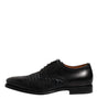 Dolce & Gabbana Black Leather Derby Wingtip Lace Up Formal Dress Shoes