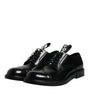 Dolce & Gabbana Black Patent Leather Derby Lace Up Formal Dress Shoes