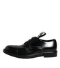 Dolce & Gabbana Black Patent Leather Derby Lace Up Formal Dress Shoes