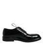 Dolce & Gabbana Black Patent Leather Derby Lace Up Formal Dress Shoes