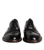 Dolce & Gabbana Black Leather Lace Up Men Derby Formal Shoes