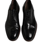 Dolce & Gabbana Black Leather Lace Up Men Derby Formal Shoes
