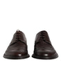 Dolce & Gabbana Brown Leather Derby Wingtip Lace Up Formal Dress Shoes