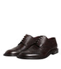 Dolce & Gabbana Brown Leather Derby Wingtip Lace Up Formal Dress Shoes