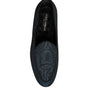 Dolce & Gabbana Blue Black Flats Men Loafers Dress Shoes