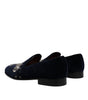 Dolce & Gabbana Black Velvet Floral Gun Loafers Dress Shoes