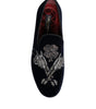 Dolce & Gabbana Black Velvet Floral Gun Loafers Dress Shoes