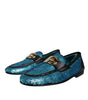 Dolce & Gabbana Blue Sequined Loafers Formal Dress Shoes