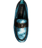 Dolce & Gabbana Blue Sequined Loafers Formal Dress Shoes