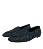 Dolce & Gabbana Blue Black Flats Men Loafers Dress Shoes