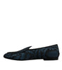 Dolce & Gabbana Blue Black Flats Men Loafers Dress Shoes