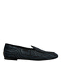 Dolce & Gabbana Blue Black Flats Men Loafers Dress Shoes
