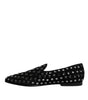 Dolce & Gabbana Black Crystal Embellished Loafers Dress Shoes