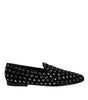 Dolce & Gabbana Black Crystal Embellished Loafers Dress Shoes