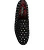 Dolce & Gabbana Black Crystal Embellished Loafers Dress Shoes