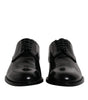 Dolce & Gabbana Black Calfskin Leather Derby Lace Up Formal Dress Shoes
