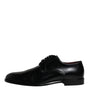 Dolce & Gabbana Black Calfskin Leather Derby Lace Up Formal Dress Shoes