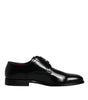 Dolce & Gabbana Black Calfskin Leather Derby Lace Up Formal Dress Shoes