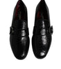Dolce & Gabbana Black Exotic Leather DG Logo Loafers Formal Dress Shoes