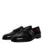 Dolce & Gabbana Black Exotic Leather DG Logo Loafers Formal Dress Shoes
