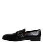 Dolce & Gabbana Black Exotic Leather DG Logo Loafers Formal Dress Shoes