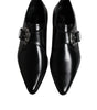 Dolce & Gabbana Black Leather Monk Strap Derby Formal Shoes