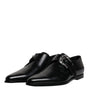 Dolce & Gabbana Black Leather Monk Strap Derby Formal Shoes