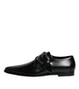 Dolce & Gabbana Black Leather Monk Strap Derby Formal Shoes