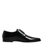Dolce & Gabbana Black Leather Monk Strap Derby Formal Shoes