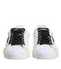 Dolce & Gabbana White Nylon Leather Low Top Sneakers Shoes