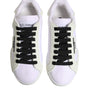 Dolce & Gabbana White Nylon Leather Low Top Sneakers Shoes
