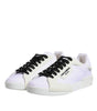 Dolce & Gabbana White Nylon Leather Low Top Sneakers Shoes