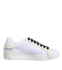 Dolce & Gabbana White Nylon Leather Low Top Sneakers Shoes