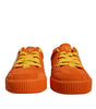 Dolce & Gabbana Orange Miami Leather Low Top Sneakers Shoes