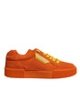 Dolce & Gabbana Orange Miami Leather Low Top Sneakers Shoes