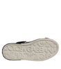 Dolce & Gabbana Black Silver Leather High Top Sneaker Shoes
