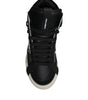 Dolce & Gabbana Black Silver Leather High Top Sneaker Shoes