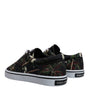 Dolce & Gabbana Black Tropical Print Low Top Sneakers Shoes