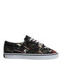 Dolce & Gabbana Black Tropical Print Low Top Sneakers Shoes