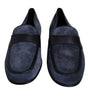 Dolce & Gabbana Blue Suede Leather Shoes Loafer Moccasin Shoes