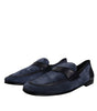 Dolce & Gabbana Blue Suede Leather Shoes Loafer Moccasin Shoes