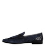 Dolce & Gabbana Blue Suede Leather Shoes Loafer Moccasin Shoes