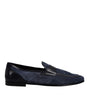 Dolce & Gabbana Blue Suede Leather Shoes Loafer Moccasin Shoes